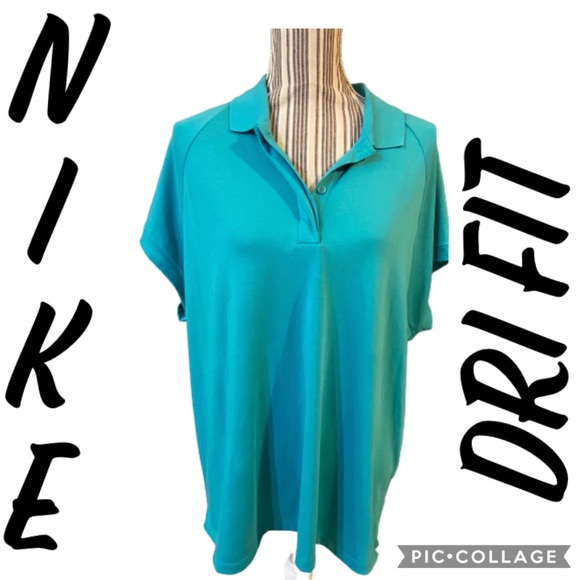 Nike Tops - Nike Dri fit XXL short sleeve turquoise golf shirt